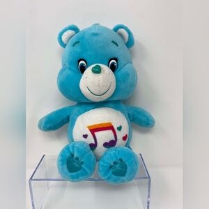 2017 HEARTSONG CARE BEAR blue Rainbow Heart Belly Sing